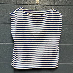 LOFT Nautical Blue and White Striped Tee